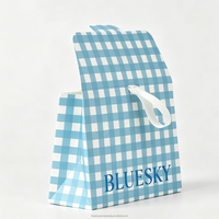 Sacs en carton robustes avec poignée en ruban, sacs cadeaux à soufflet pliable, sacs de courses autoportants, écologiques, logo personnalisé