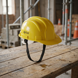 Casco de Seguridad de Vinilo Amarillo, Casco Protector para Trabajo en Obras de Construcción - Product Image 3