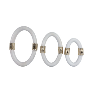 Set di 3 decorazioni murali scultoree ovali in alluminio, stile contemporaneo minimalista, per soggiorno, camera da letto, ufficio - Product Image 6