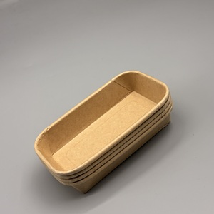Bandeja de papel de pared simple reciclable a precio de fábrica, plato rectangular desechable para comida para llevar, embalaje para almuerzo. - Product Image 1
