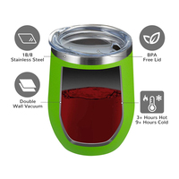 Nouveau Verre à Vin Isotherme en Acier Inoxydable de 12 oz (355 ml) en Forme d'Œuf, Personnalisable avec Logo, pour Café et Voyage – Vente en Gros 2025