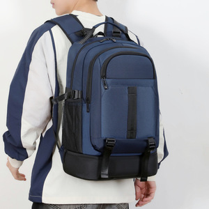 Bockles Laptop <b>Backpack</b> 15 Inches <b>Large</b> Capacity Travel Business Casual Men's Unisex School Bag Blue Gray Black - Product Image 3