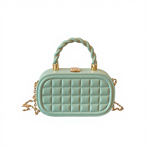 Women's Spring Summer New Fashionable PU Woven Hand Box <b>Bag</b> Zip Closure Shoulder Crossbody <b>Small</b> Tanjing - Product Image 1