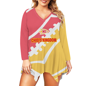 <span class=keywords><strong>Vestido</strong></span> diario para mujer, elegante e informal, de gasa floral, hasta la rodilla, con diseño de equipos de fútbol, plisado, estampado digital, cintura natural - Product Image 6