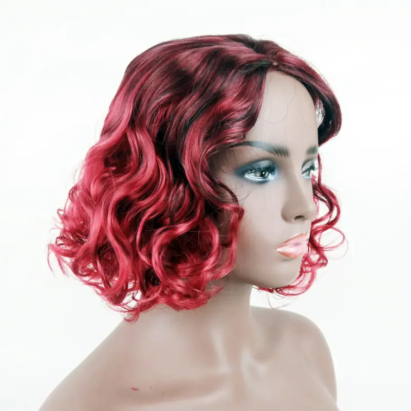 Furina Nobel wig keriting sintetis 1B/99J wig sintetis 12 inci wig sintetis serat tinggi harga grosir awet untuk wanita