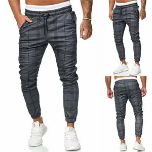 Hombre Pantalones Casual Moda Deportivos Running Pants Jogging Pantalon  Fitness Gym Slim Fit Pantalones Largos Impresión A Cuadros Pantalones Ropa  De