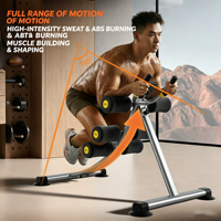 110 °   Appareil de musculation abdominale ergonomique pliable avec compteur LED, capacité de charge de 280 LBS, équipement d'entraînement du tronc