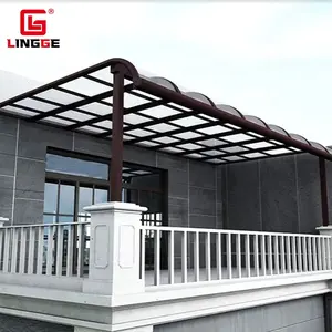 Normale Aluminium rahmen Dach Markise Manito Sonnenschutz Polycarbonat Blatt Patio Abdeckung Balkon Baldachin