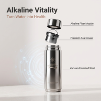 Bouteille d'eau alcaline filtrée 450 ml en acier inoxydable de haute qualité avec ioniseur japonais et filtre à hydrogène pH – Vente en gros