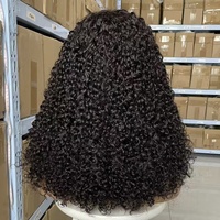 Perruque Pixie Bouclée Prix de Gros Cheveux Humains Vietnamiens Bruts Dentelle HD Transparente Fermeture 5x5 pour Femmes Noires