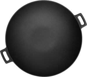 Vente <span class=keywords><strong>en</strong></span> gros Casserole personnalisée 24cm <span class=keywords><strong>en</strong></span> <span class=keywords><strong>fonte</strong></span> marmite pré-assaisonnée Wok de camping suspendu à l'huile de cuisson pour l'extérieur Wok chinois - Product Image 1