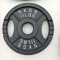 Disque de contrepoids quatre barres en fonte pour entraînement de force en salle de sport, 50 mm, 1,25-25 kg, usage commercial, peint, avec deux poignées
