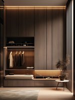 Armoire de dressing sécurisée à bords arrondis avec grille à bijoux verrouillable pour espace vestimentaire privé familial multi-ébènuses
