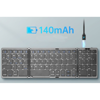 Keyboard Lipat Mini B033 dengan Touchpad Nirkabel 2.4Ghz USB Type-C untuk iPad, Ponsel, Tablet, Portabel