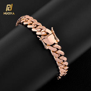 <span class=keywords><strong>Bracciale</strong></span> a catena cubana NUOYA personalizzato 12/15/19mm placcato <span class=keywords><strong>oro</strong></span> <span class=keywords><strong>rosa</strong></span>, regalo unisex per rapper, uomo e donna - Product Image 1