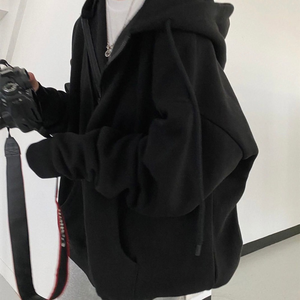 <span class=keywords><strong>Felpa</strong></span> <span class=keywords><strong>con</strong></span> <span class=keywords><strong>Cappuccio</strong></span> da Donna Harajuku Versione Coreana Larga Oversize Tinta Unita a Maniche Lunghe Top per Ragazze Studentesse - Product Image 3