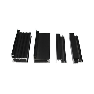 Perfil de Aluminio Anodizado Negro para Puerta Corredera de Vidrio, Herrajes para Armario y Ventana, Diseño Desmontable - Product Image 1
