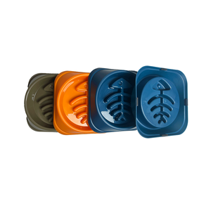 Mangkuk hewan peliharaan anjing pengumpan lambat dapat disesuaikan plastik makanan antiselip premium polos - Product Image 4