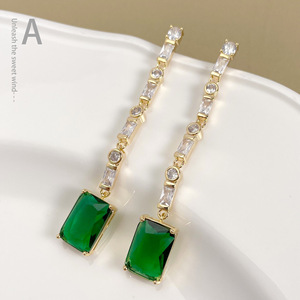 RAKOL EP5358 Popular 43mm Length Long Tassels Cubic Shining Zircon <b>Silver</b> Gold Plated Water Drop Wedding Gift New Fashion Women - Product Image 4