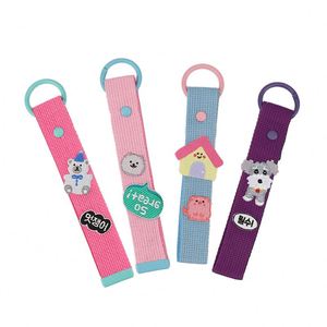 Porte-clés mousqueton style Instagram avec étiquettes nominatives Macaron Color Macaron Candy pour cartes d'identité d'enfants - Product Image 1