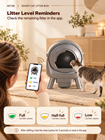 Litière automatique autonettoyante intelligente QKEE avec contrôle par application et contrôle des odeurs, conception anti-pincement pour plusieurs chats