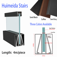 Rahmenloses Glasgeländer Aluminium-Bodenkanal Voreingebauter Montageschlitz Balkon-Treppengeländer Moderner Minimalistischer Stil