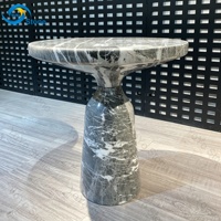 Petites tables d'appoint pour salon, table d'appoint minimaliste en marbre de luxe, meubles en pierre gris foncé, table basse d'appoint pour hôtel
