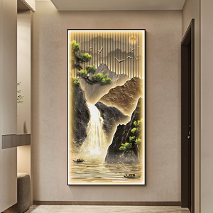 <span class=keywords><strong>Pintura</strong></span> <span class=keywords><strong>de</strong></span> <span class=keywords><strong>Paisaje</strong></span> Personalizada al por Mayor con Luz LED y Marco Metálico para Decoración <span class=keywords><strong>de</strong></span> Porche, Arte Mural para Pared - Product Image 2