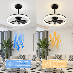 19.7'' LED Ring <b>Ceiling</b> <b>Fan</b> Light Downrod <b>Ceiling</b> <b>Fan</b> With Smart APP <b>Remote</b> <b>Control</b> 6 Speed Dimmable Color Changing Lighting - Product Image 3