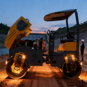 Nuevo 2T Road Roller 18.4kw Rodillo de tambor doble Mini Walk Behind Precio barato - Product Image 2