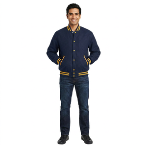 Blouson universitaire personnalisé en coton 100% pour hommes et femmes, avec patchs lettres brodés faits main, cadeau universitaire personnalisé pour fils - Product Image 1