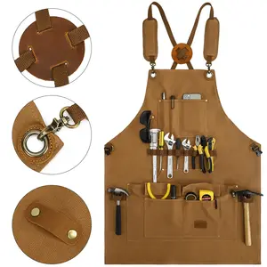 High quality Work Apron with Tool Pockets Heavy Duty Shop Apron for Woodworkers Mechanics Blacksmiths Carpenters for Gift