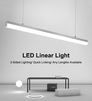 30w 40w 0.6m 1.2m 1.5m Lustres suspendus sans scintillement Led Lumière suspendue linéaire pour bureau Villa centre commercial supermarché