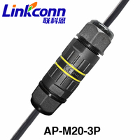 Conector Impermeable IP68 de 2/3/4/5/6 Pines, Conexión de Cable para Exteriores, Nylon, 400V, Bloque de Terminales Eléctricos para Iluminación, AP-M30-3P, CE