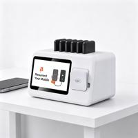 Borne de recharge intelligente à 6 baies avec terminal de paiement sans contact sécurisé - Station de location de table avec charge rapide PD