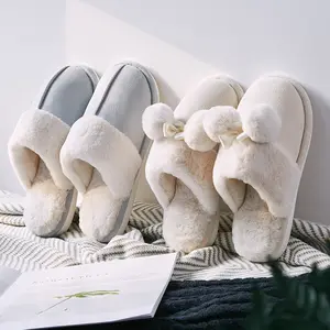 Coton pantoufles femmes hommes hiver nouveauté fond épais belle chaud antidérapant maison pantoufles