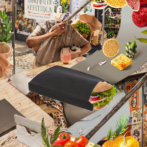 Sacs d'emballage pour la restauration rapide biodégradables avec logo personnalisé, impression offset, sacs à emporter en kraft, doublés de papier aluminium, résistants à l'huile, sacs pour hamburgers - Product Image 3