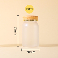 Bouteilles PET transparentes mates de 80/100/120/150ml avec couvercle en grain de bois