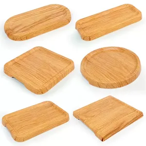 Plato y bandeja de melamina resistentes a roturas para servicio de mesa con diseño de madera de fibra de bambú personalizado