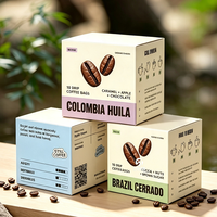 Boîtes pliantes en carton blanc imprimées sur mesure pour le café filtre, petits emballages individuels pour les marques alimentaires, États-Unis, Royaume-Uni, Canada