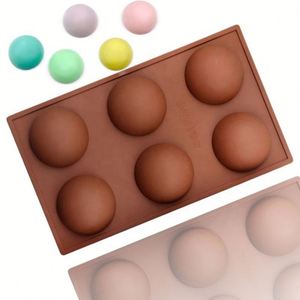 Molde de Silicona Ecológico de 6 Cavidades Redondas para Hacer Jabón y Pastel, Grado Alimenticio, Libre de BPA, OEM/ODM - Product Image 1