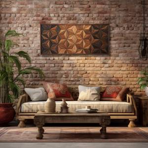 Thiết kế hình học handmade gỗ tường nghệ thuật phương Tây tùy chỉnh lớn Gỗ Độc Đáo mộc mạc tường nghệ thuật - Product Image 6