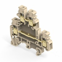 2.5mm² 5mm² Sertifikat CE Grey UKK Blok Terminal Pasang Rel Din Lapis Ganda dengan Sekrup untuk Kabinet Kontrol PLC