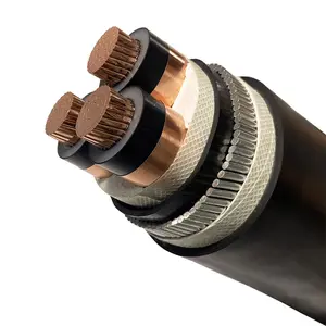 Cable de armadura de alambre de acero subterráneo, cable de alimentación de 1,8/3 kV, conductor de cobre, 3 núcleos, 150 mm2, 180mm, XPP