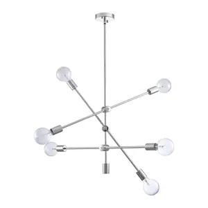 Mid-Century Kroonluchter Licht Sputnik Kroonluchter Hoogte Verstelbare Chromen Kroonluchter Plafond Licht 6 Lampjes