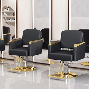 Chaise de barbier ergonomique pivotante et réglable en acier inoxydable durable avec siège en cuir, rotation à 360 degrés, pour coiffeur, extérieur - Product Image 4