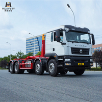 Camión de basura diésel HEAVSTY 8x4 de 30 toneladas con gancho elevador nuevo, 350HP, de servicio pesado, con brazo de gancho rodante para Sitrak CLD5310ZXXZZ6