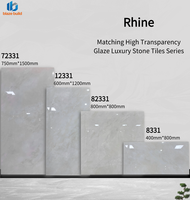 Carrelage en porcelaine transparente à effet brillant, aspect marbre, 400x800 800x800 600x1200 750x1500 pour murs et sols