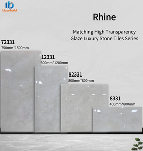 Carrelage en porcelaine transparente à effet brillant, aspect marbre, 400x800 800x800 600x1200 750x1500 pour murs et sols - Product Image 1