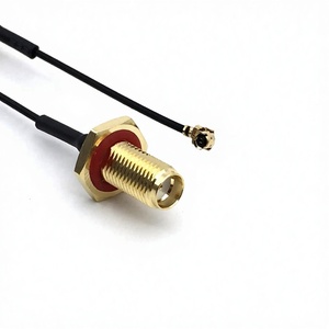 Câble coaxial étanche IP67 SMA femelle traversant un panneau vers U.FL, conducteur en cuivre plaqué or 1,13 mm pour <span class=keywords><strong>WiFi</strong></span> GPS GSM - Product Image 1